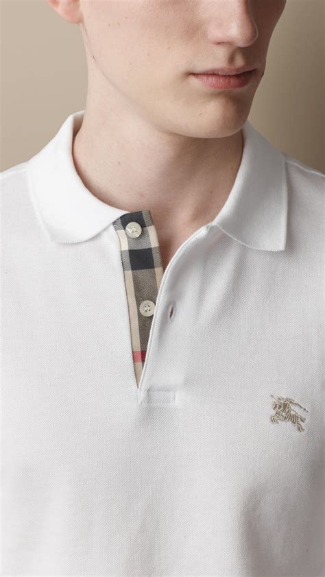 burberry polo mens sale|white Burberry polo shirt men's.